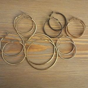 6 sets of hoop earrings!